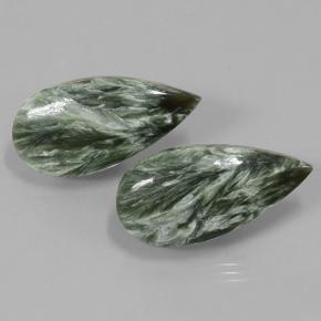 21,34 ct natürliche grüner Seraphinit-Edelsteine, Birnenform, Lichtundurchlässig