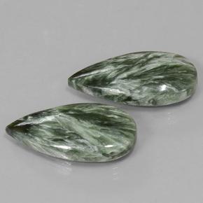 21,34 ct natürliche grüner Seraphinit-Edelsteine, Birnenform, Lichtundurchlässig