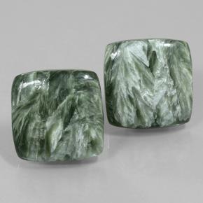 24.45 ct natürliche Mittelgrün Seraphinite-Edelsteine, Kissenschliff, Lichtundurchlässig
