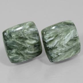 24.45 ct natürliche Mittelgrün Seraphinite-Edelsteine, Kissenschliff, Lichtundurchlässig