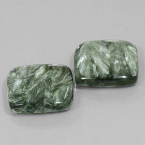 24.45 ct natürliche Mittelgrün Seraphinite-Edelsteine, Kissenschliff, Lichtundurchlässig