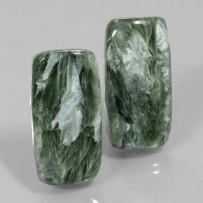 18,35 ct natürliche grüner Seraphinit-Edelsteine, Kissenschliff, Lichtundurchlässig