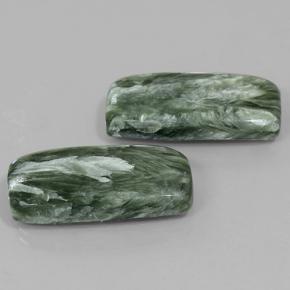 18,35 ct natürliche grüner Seraphinit-Edelsteine, Kissenschliff, Lichtundurchlässig
