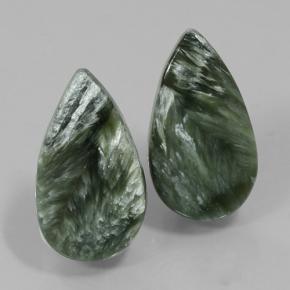 11.98 ct natürliche Grün Seraphinite-Edelsteine, Birnenform, Lichtundurchlässig