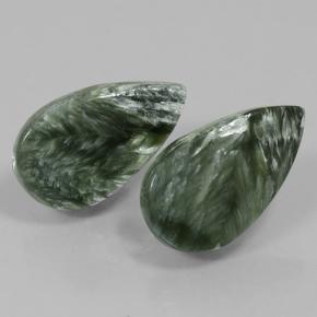 11.98 ct natürliche Grün Seraphinite-Edelsteine, Birnenform, Lichtundurchlässig