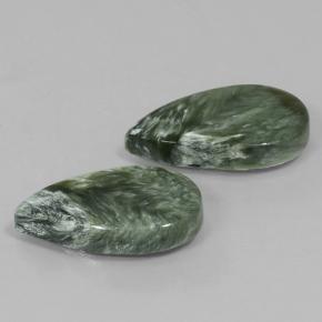11.98 ct natürliche Grün Seraphinite-Edelsteine, Birnenform, Lichtundurchlässig