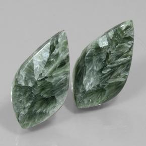 19,06 ct natürliche grüner Seraphinit-Edelsteine, Fantasieschliff, Lichtundurchlässig