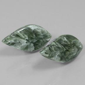 19,06 ct natürliche grüner Seraphinit-Edelsteine, Fantasieschliff, Lichtundurchlässig