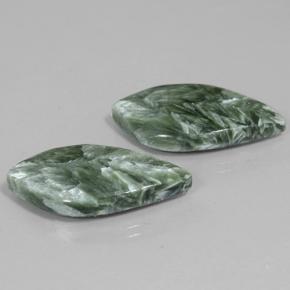 19,06 ct natürliche grüner Seraphinit-Edelsteine, Fantasieschliff, Lichtundurchlässig