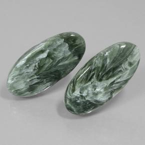 20.79 ct natürliche Grün Seraphinite-Edelsteine, Oval Schliff, Lichtundurchlässig