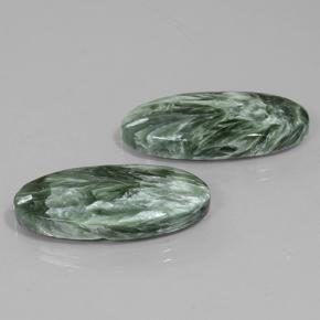 20.79 ct natürliche Grün Seraphinite-Edelsteine, Oval Schliff, Lichtundurchlässig