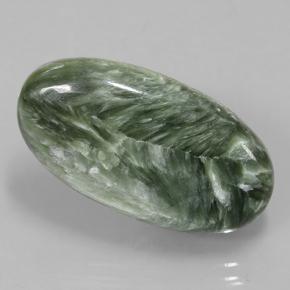 8,81 ctw natürlicher grüner Seraphinit, Oval Schliff, Lichtundurchlässig