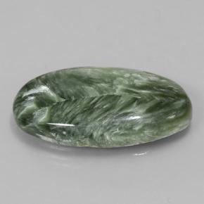 8,81 ctw natürlicher grüner Seraphinit, Oval Schliff, Lichtundurchlässig