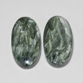 16,84 ct natürliche grüner Seraphinit-Edelsteine, Oval Schliff, Lichtundurchlässig