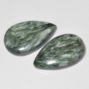 13,19 ct natürliche grüner Seraphinit-Edelsteine, Birnenform, Lichtundurchlässig