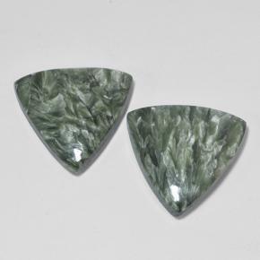 16,80 ct natürliche grüner Seraphinit-Edelsteine, Trillion, Lichtundurchlässig