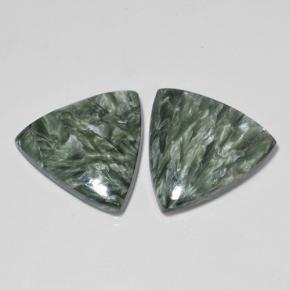 16,80 ct natürliche grüner Seraphinit-Edelsteine, Trillion, Lichtundurchlässig
