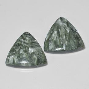 16,80 ct natürliche grüner Seraphinit-Edelsteine, Trillion, Lichtundurchlässig
