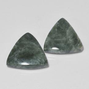 8,88 ct natürliche grüner Seraphinit-Edelsteine, Trillion, Lichtundurchlässig