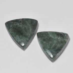 8,88 ct natürliche grüner Seraphinit-Edelsteine, Trillion, Lichtundurchlässig