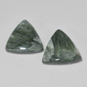 6,06 ct natürliche grüner Seraphinit-Edelsteine, Trillion, Lichtundurchlässig