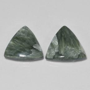 6,06 ct natürliche grüner Seraphinit-Edelsteine, Trillion, Lichtundurchlässig