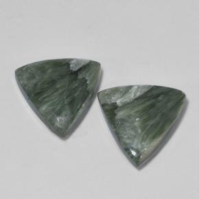 6,06 ct natürliche grüner Seraphinit-Edelsteine, Trillion, Lichtundurchlässig