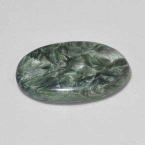 7,09 ctw natürlicher grüner Seraphinit, Oval Schliff, Lichtundurchlässig