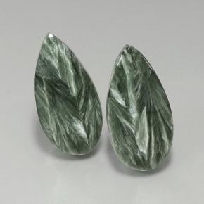 19,56 ct natürliche grüner Seraphinit-Edelsteine, Birnenform, Lichtundurchlässig
