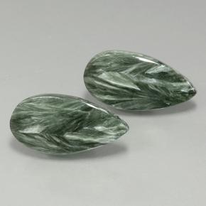19,56 ct natürliche grüner Seraphinit-Edelsteine, Birnenform, Lichtundurchlässig