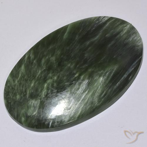 36.14ct Natürlicher Grün Seraphinite, Oval, Lichtundurchlässig