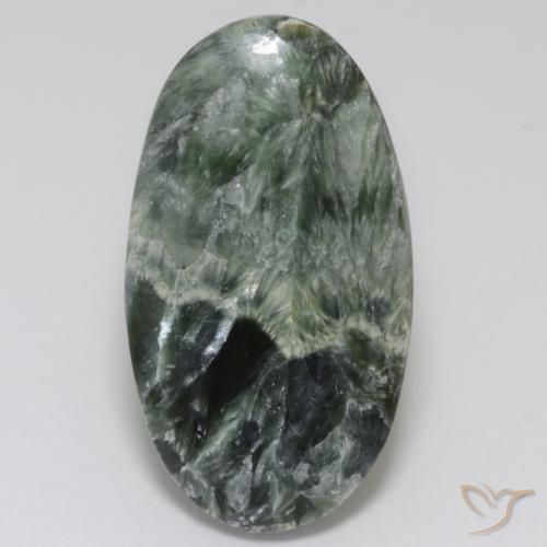 16.06ct Natürlicher Mittelgrün Seraphinite, Oval, Lichtundurchlässig