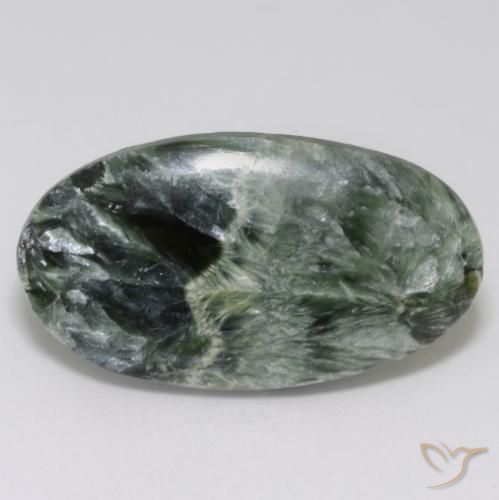 9,17 ctw natürlicher Mittelgrün Seraphinite, Oval, Lichtundurchlässig