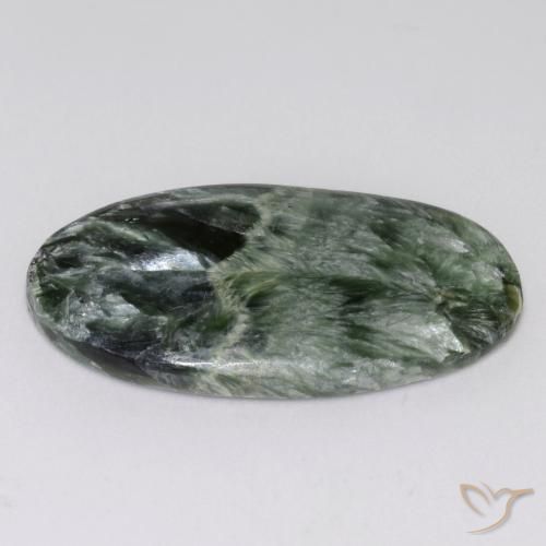 9,17 ctw natürlicher Mittelgrün Seraphinite, Oval, Lichtundurchlässig