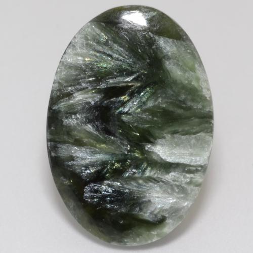 9,63 ctw natürlicher grüner Seraphinit, Oval Schliff, Lichtundurchlässig