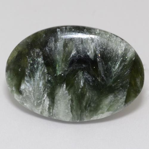 9,63 ctw natürlicher grüner Seraphinit, Oval Schliff, Lichtundurchlässig