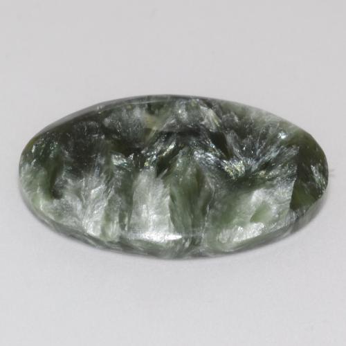 9,63 ctw natürlicher grüner Seraphinit, Oval Schliff, Lichtundurchlässig