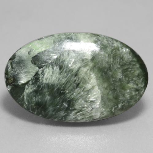 11,26 ctw natürlicher grüner Seraphinit, Oval Schliff, Lichtundurchlässig