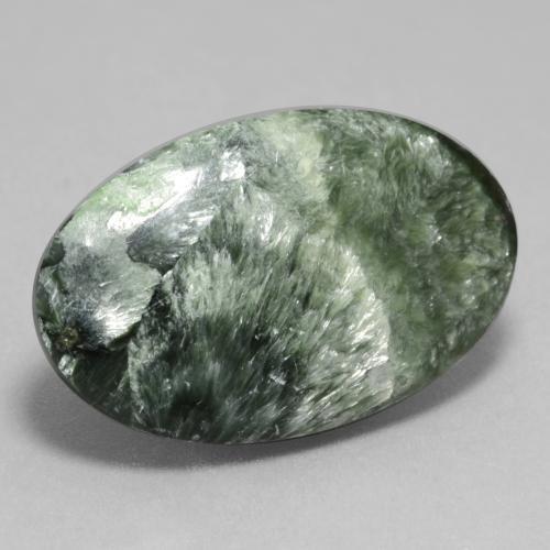 11,26 ctw natürlicher grüner Seraphinit, Oval Schliff, Lichtundurchlässig