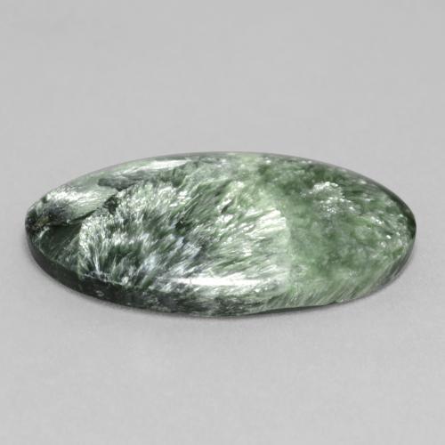 11,26 ctw natürlicher grüner Seraphinit, Oval Schliff, Lichtundurchlässig