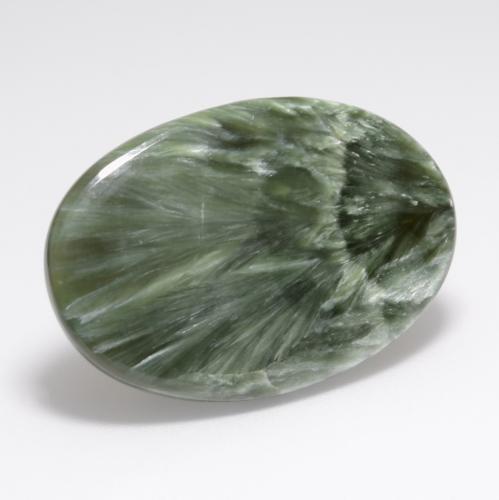 15,02 ctw natürlicher grüner Seraphinit, Oval Schliff, Lichtundurchlässig