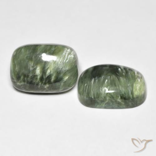 11.56 ct natürliche Erdiges Grün Seraphinite-Edelsteine, Kissen, Lichtundurchlässig