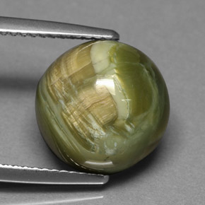 5,69 ctw natürlicher grüner Serpentin, Rundschliff, Lichtundurchlässig
