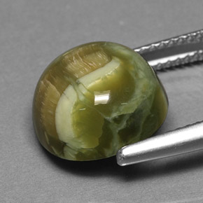 5,69 ctw natürlicher grüner Serpentin, Rundschliff, Lichtundurchlässig