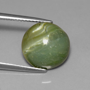 4,61 ctw natürlicher grüner Serpentin, Rundschliff, Lichtundurchlässig