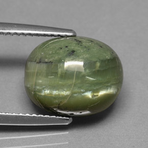 4,84 ctw natürlicher grüner Serpentin, Oval Schliff, Lichtundurchlässig