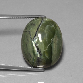 26,53 ctw natürlicher grüner Serpentin, Oval Schliff, Lichtundurchlässig