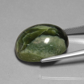 26,53 ctw natürlicher grüner Serpentin, Oval Schliff, Lichtundurchlässig