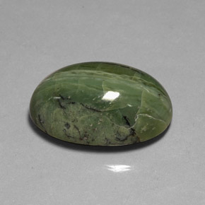 36,66 ctw natürlicher grüner Serpentin, Oval Schliff, Lichtundurchlässig