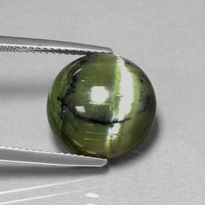 7,53 ctw natürlicher grüner Serpentin, Rundschliff, Lichtundurchlässig